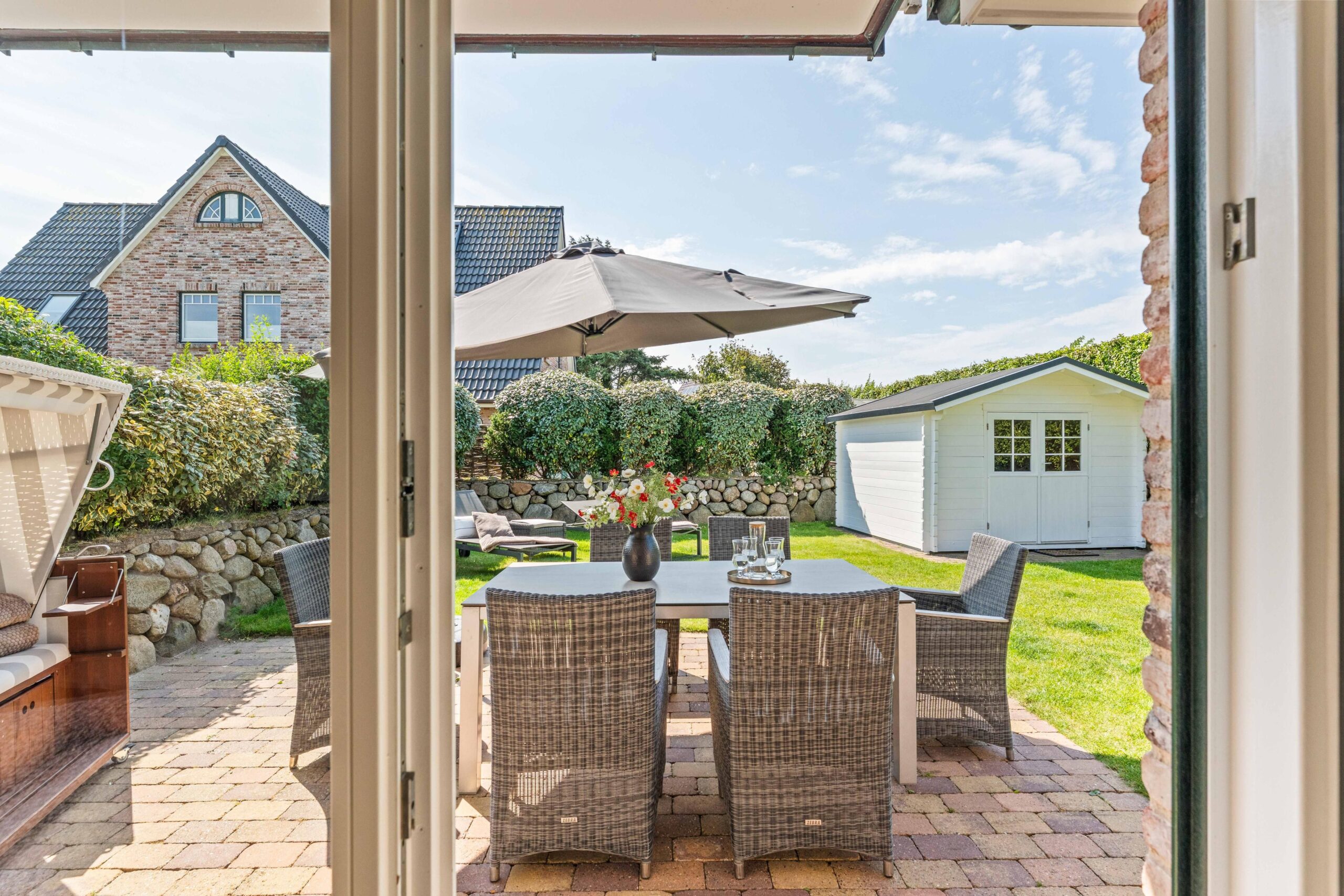Terrasse zu Ferienwohnung auf Sylt