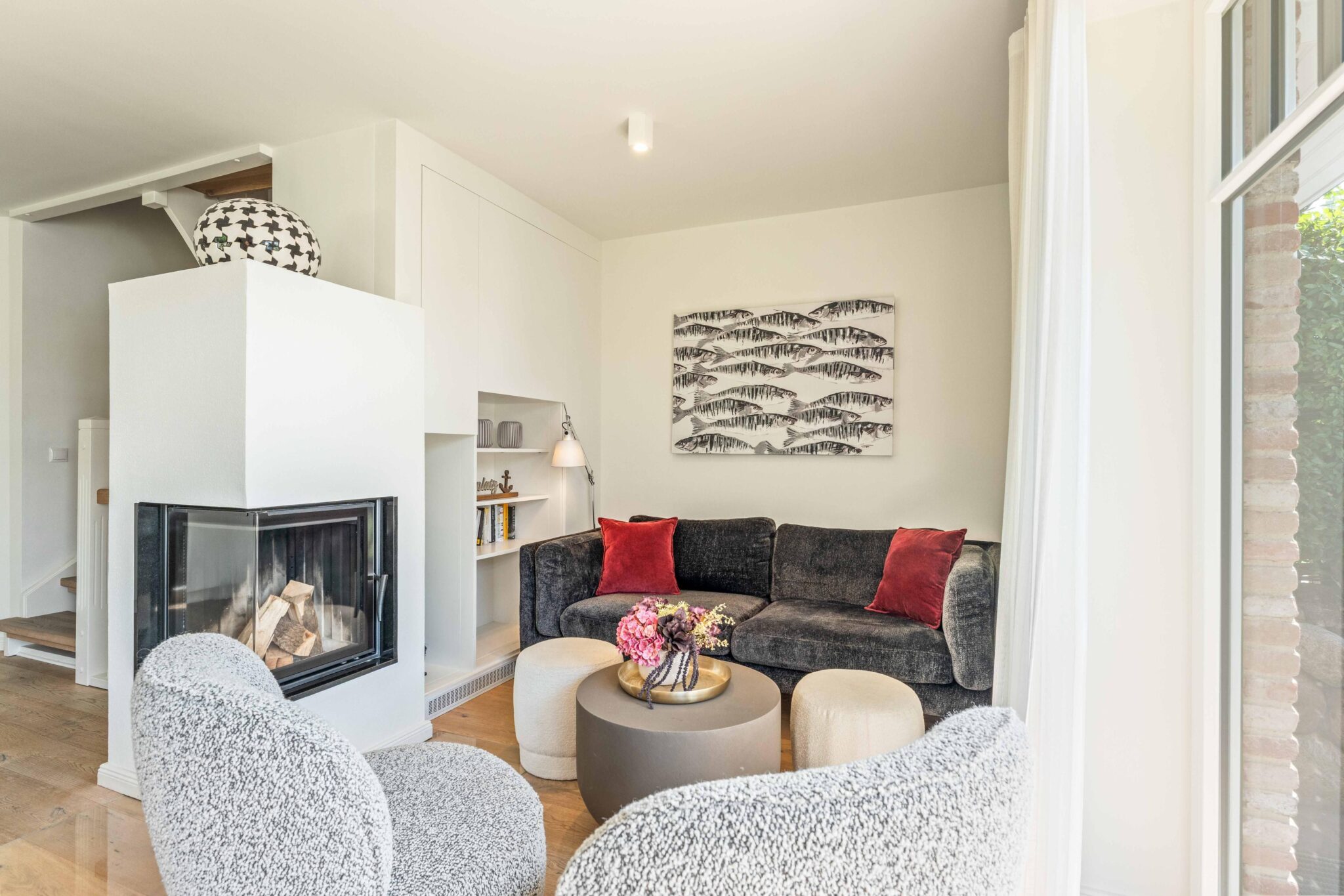 Wohnzimmer in Ferienwohnung auf Sylt